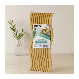 Bambu Servis Sunum Tahtası 17x39x1.5 cm (Çift Yüzlü Dalgalı/Kanallı)