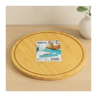 Yuvarlak 29.7 cm Bambu Döner Sunum Tepsisi (360°)