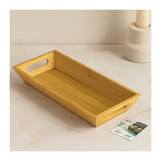 Bambu Sunum Tepsisi 16x35x4.5 cm (Çift Kulplu)