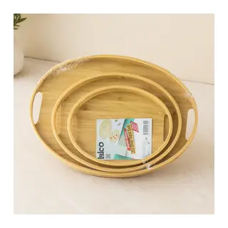 Bambu Ahşap Oval Tepsi 3 Boy