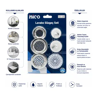 Lavabo süzgeç ve tapa seti