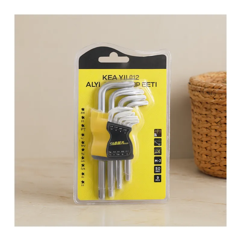 9 Parça Kısa Yıldız (Torx) Alyan Anahtar Seti
