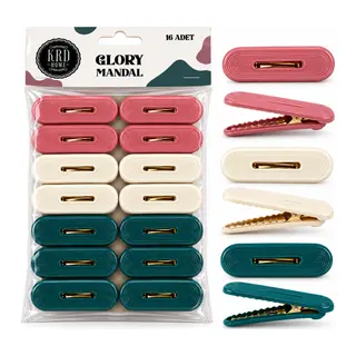 16PCS Çamaşır Mandalı Renkli Plastik - Kabartma Desenli