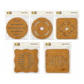 KARE=16.4X16.4CM - YUVARLAK:16.4CM Mıx Desen Bambu - Ahşap Nihale - Herhangi Bir Model Gönderilir