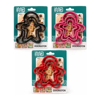 3 Boy Metal Silikon Kenar Kılıflı Kurabiye Kalıp Seti 8 X 5.5CM - 9.5 X 8CM - 13.5 X 11CM - Herhangi Bir Renk Gönderilir