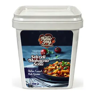 Sebzeli Makarna Sosu 1000 gr Vegetable Pasta Sauce - Helal Belgeli, Yerli Üretim