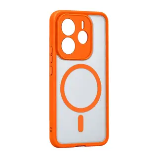 Xiaomi Redmi Note 14 4G Loji Magsafe Kapak - Turuncu