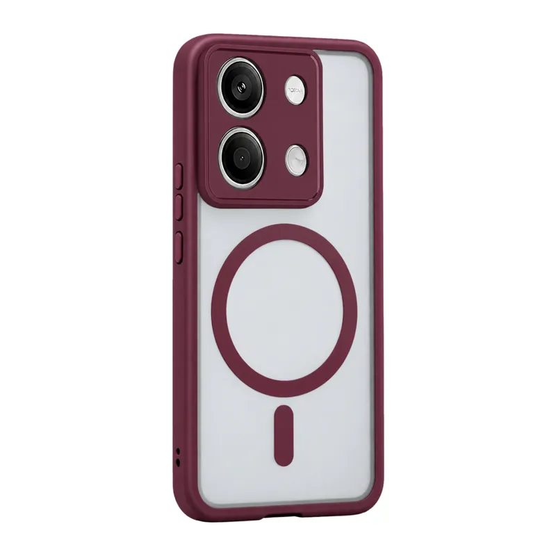 Xiaomi Redmi Note 13 5G Loji Magsafe Kapak - Bordo