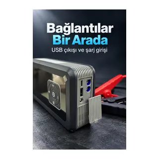 Dijital Ekranlı Hava Kompresörü ve Akü Takviye Seti