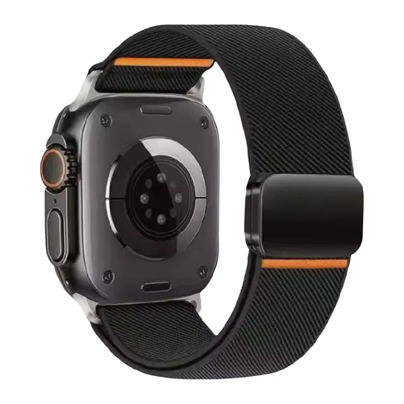 Apple Watch Ultra 49mm Nylon Manyetik Kordon - Siyah