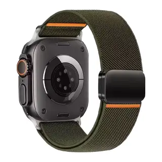 Apple Watch Ultra 49mm Nylon Manyetik Kordon - Yeşil