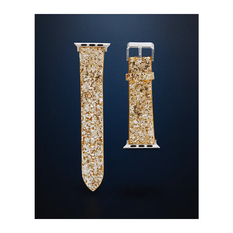 Apple Watch 38mm Ry Taşlı Kordon - Gold