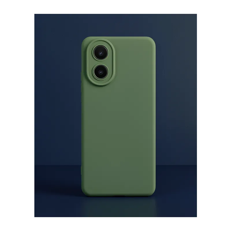 Oppo A38 Kılıf Nano İçi Kadife Silikon - Koyu Yeşil