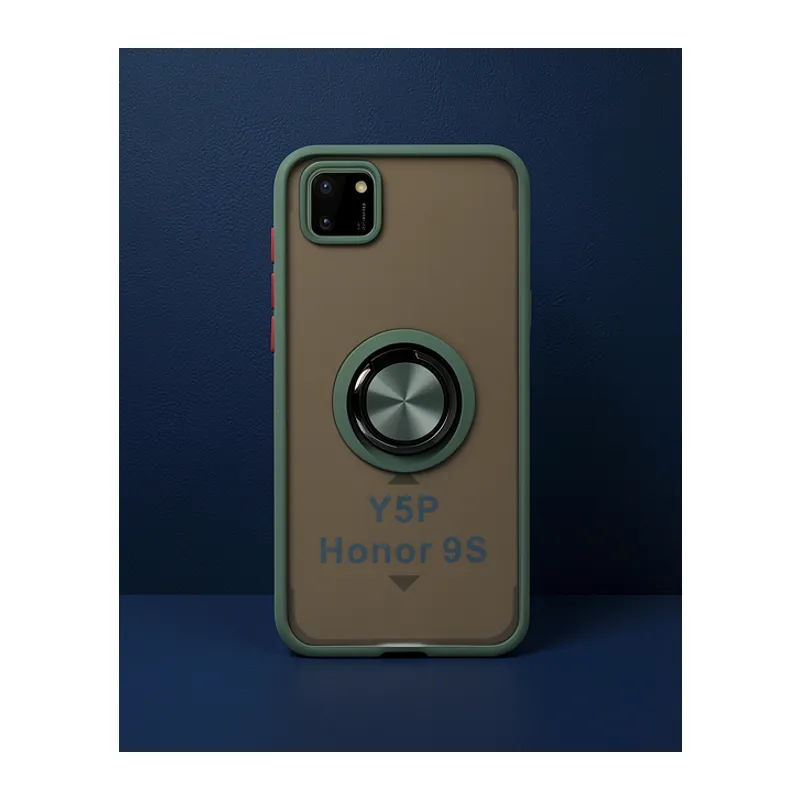Huawei Y5p Kılıf Montreal Yüzüklü Silikon Kapak - Yeşil