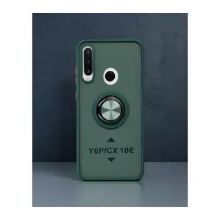 Huawei Y6p Kılıf Montreal Yüzüklü Silikon Kapak - Yeşil