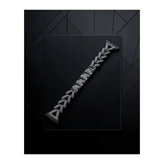 Apple Watch 38mm Node Taşlı Kordon (saat Değildir) - Siyah
