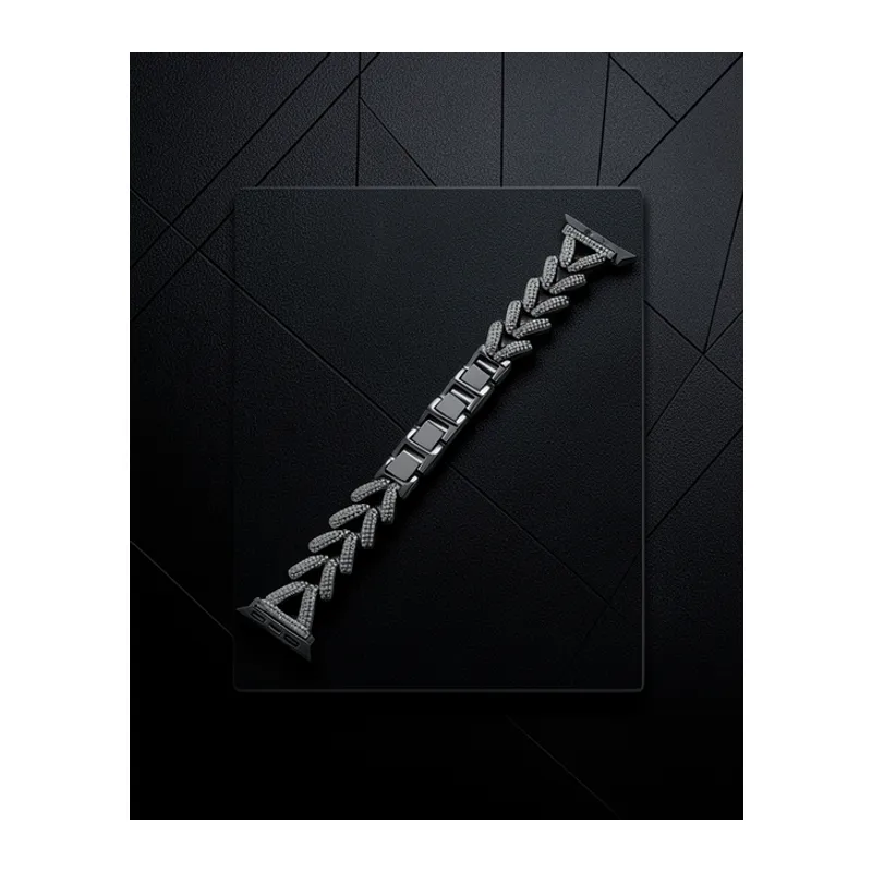 Apple Watch 38mm Node Taşlı Kordon (saat Değildir) - Siyah