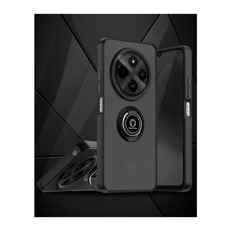 Realme C75 4g Kılıf Montreal Yüzüklü Silikon Kapak - Siyah