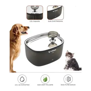 Otomatik Filtreli Kedi Köpek Su Pınarı Su Çeşmesi Ultra Sessiz Su Şelalesi 2.5Lt