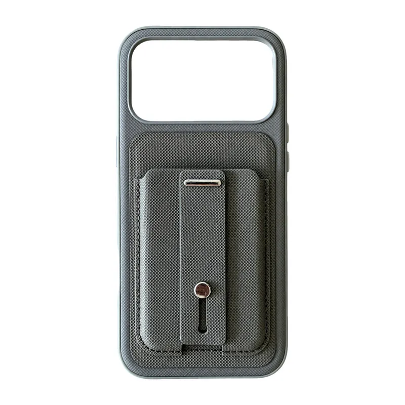 Apple iPhone 18 Pro Max/17 Pro Max Latte Kartvizitli Kapak - Koyu Gri