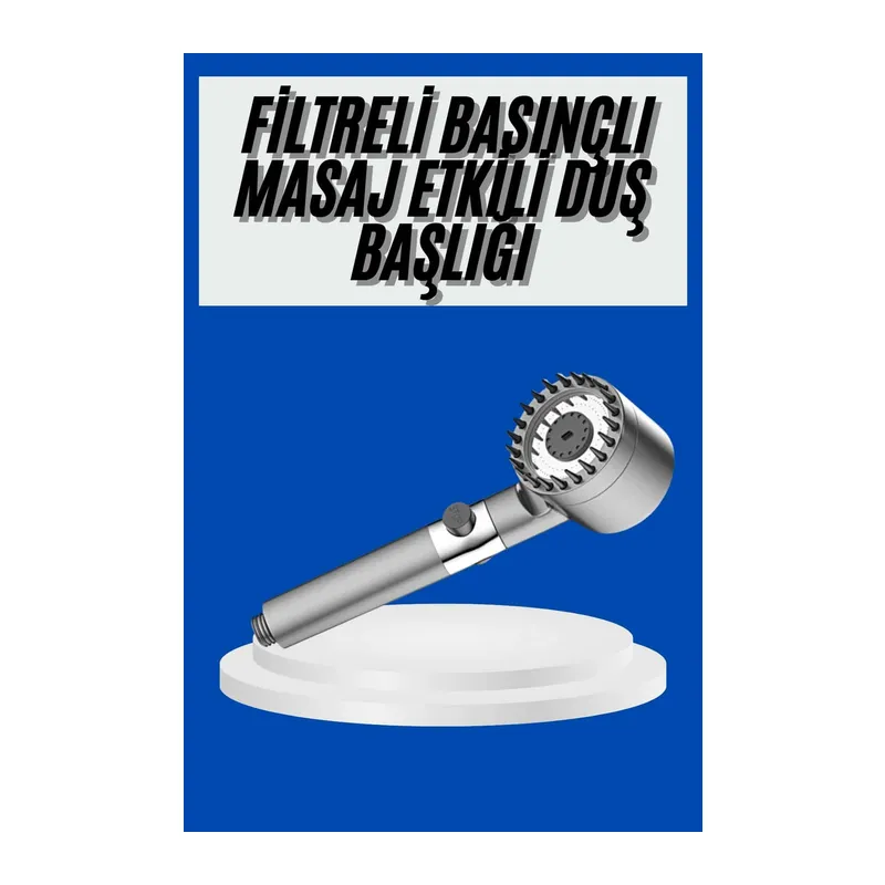 Yeni Nesil Duş Başlığı Paslanmaz Çelik Masaj Etkili Ergonomik Tasarım Su Basınçlı