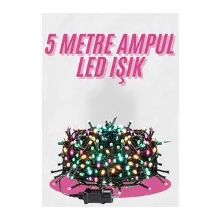 5 Metre Ampul LED Işık Renkli RGB Çok Renkli Led Aydınlatma