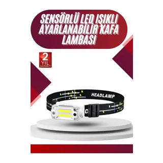 Yüksek Işıklı Şarjlı ve Sensörlü LED Kafa Lambası Kamp Lambası