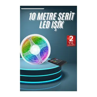 10M Şerit Led İç Mekan Renkli Rgb Şerit Led Kumandalı