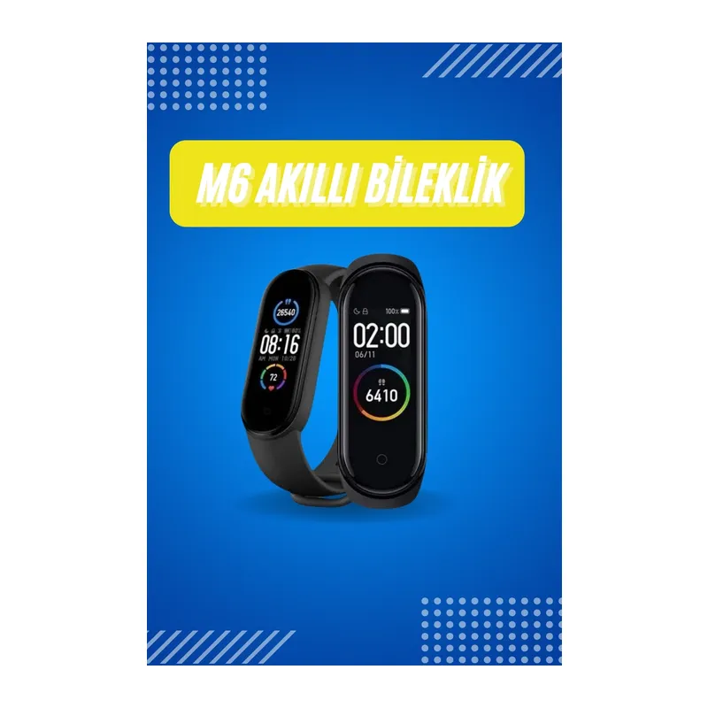Akıllı Uyumlu Bileklik M6 Adımsayar Spor Modları Çağrı Görme Türkçe Menü