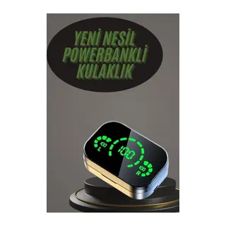 Kablosuz Bluetooth Kulaklık Çift Telefon Destekli Powerbankli Dijital Göstergeli