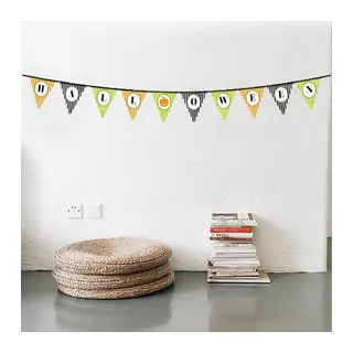 Cadılar Bayramı Kabak Temalı Halloween Yazılı Banner Süs Flama 3 Metre