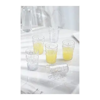 Akrilik Şeffaf 6'lı Kısa Bardak & Su Meşrubat Kahve Yanı Bardağı 400 ml (Cam Değildir)