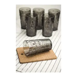 Akrilik Füme 6'lı Uzun Bardak & Su Meşrubat Bardağı 750 ml (Büyük Boy & Cam Değildir)