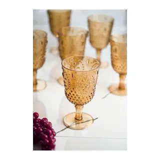 Akrilik Bal Tekli Kadeh & Su Meşrubat Kahve Yanı Bardağı 450 ml (Cam Değildir)