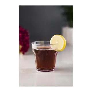 Akrilik Şeffaf Tekli Kısa Bardak & Su Meşrubat Kahve Yanı Bardağı 300 ml (Cam Değildir)