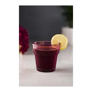 Akrilik Mürdüm Tekli Kısa Bardak & Su Meşrubat Kahve Yanı Bardağı 300 ml (Cam Değildir)