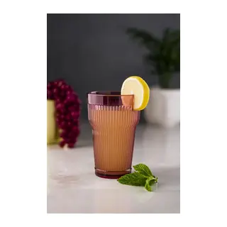 Akrilik Mürdüm Tekli Uzun Bardak & Su Meşrubat Bardağı 400 ml (Cam Değildir)
