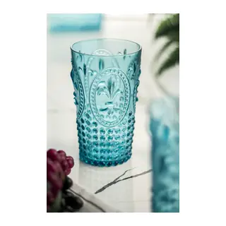 Akrilik Aquamarin Tekli Uzun Bardak & Su Meşrubat Bardağı 750 ml (Büyük Boy & Cam Değildir)