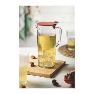 Akrilik Ölçekli 1 Lt Sürahi & Ölçü Kabı (Buzdolabı Kapak Rafına Sığar)
