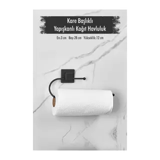 Yapışkanlı Kare Başlıklı Siyah Kağıt Havluluk
