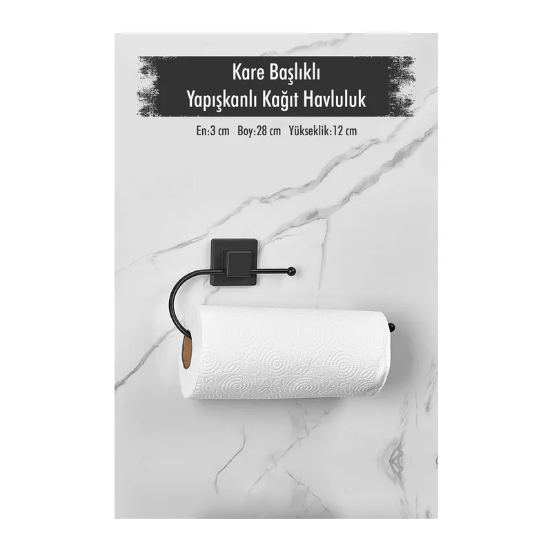 Yapışkanlı Kare Başlıklı Siyah Kağıt Havluluk