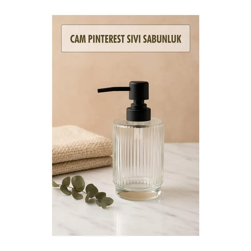 Cam Şeffaf Sıvı Sabunluk 200 ml Banyo Lavabo