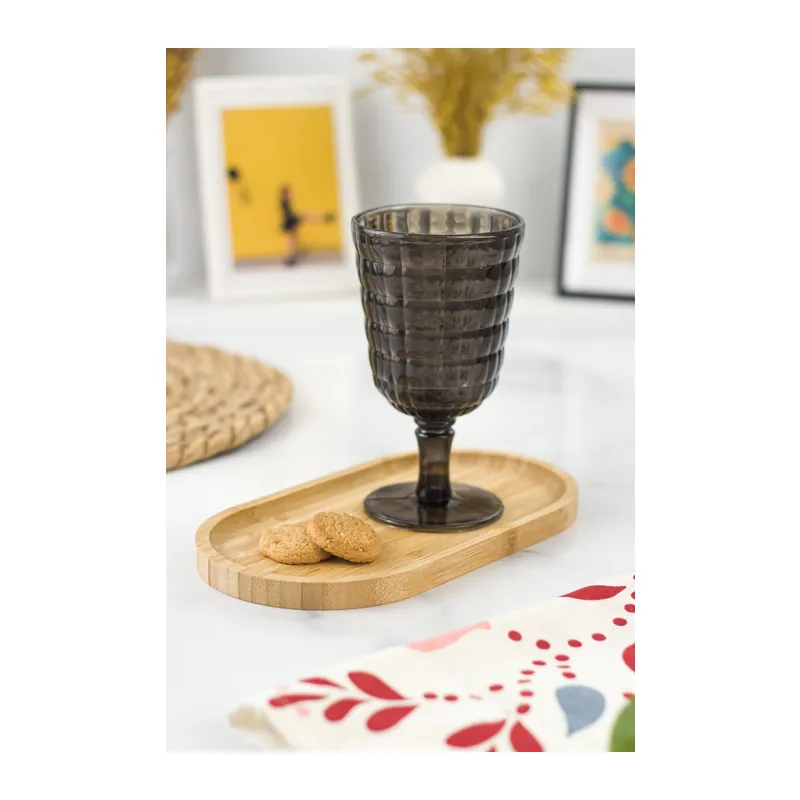 Allegra Füme Kadeh Bardak - 450 ml Tekli Akrilik Malzeme - Cam Değildir Kırılmaya Dayanıklı