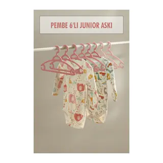 6’lı Bebek Askısı & Bebek Gardırop Askısı Pembe Set