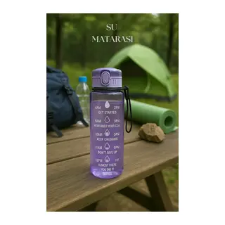 Suluk & Su Şişesi & Sporcu Matara Mor 1000 ml