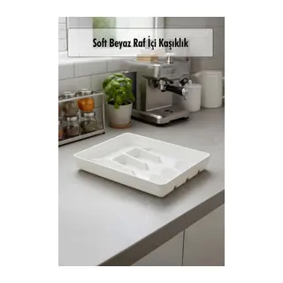 Soft Beyaz Akrilik Raf İçi Kaşıklık 26,5×34,5×4,5 cm