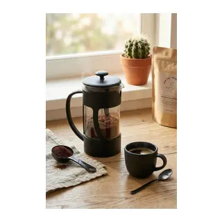 350 ml Borosilikat Cam French Press & Siyah Modern Kahve Ve Bitki Çayı Demleme Gereci