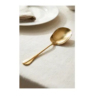 Gold Büyük Boy Paslanmaz Çelik Servis Kaşığı & Profesyonel Sunum Gereci 25 cm