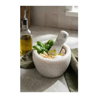 Doğal Mermer Görünümlü Havan ve Tokmak Seti (7x8 cm)