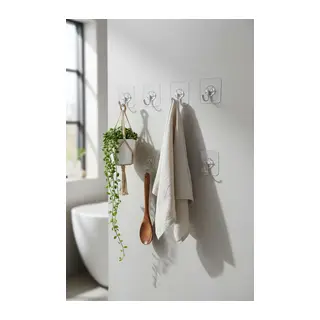 6'lı Şeffaf Yapışkanlı Askı Seti & Çok Amaçlı Banyo Ve Mutfak Duvar Düzenleyici